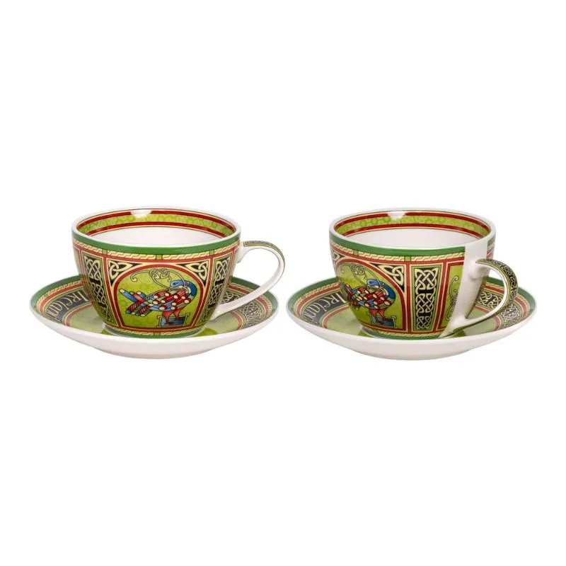 D63086 Celtic Peacock Irish Kitchen Accessories 2 Mugs  Gaelsong