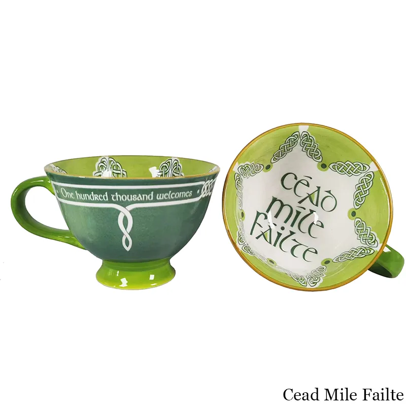 D63115 CEAD MILE FAILTE Irish Designed Latte Cup Gaelsong