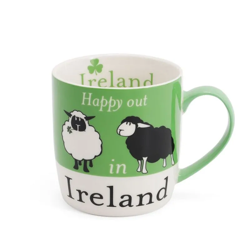 Ireland White & Black Sheep Coffee Mug