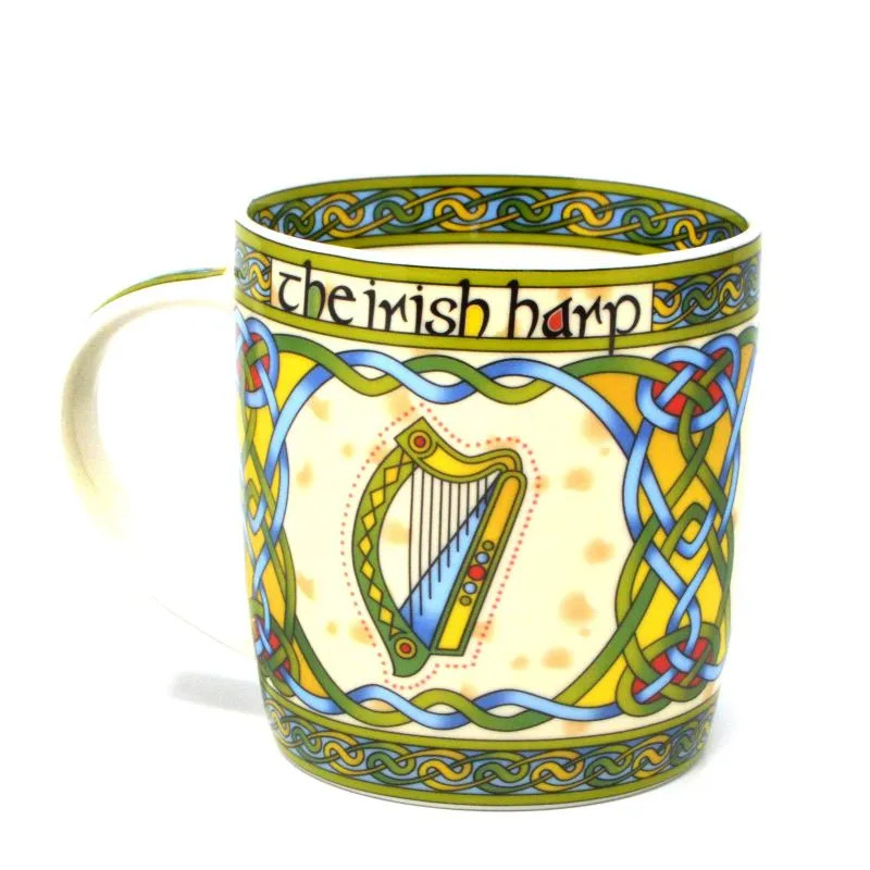 Bone China Irish Harp Mug