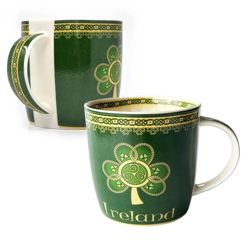 D63157 SET OF 2 Bone China Ireland Shamrock Mug Gaelsong