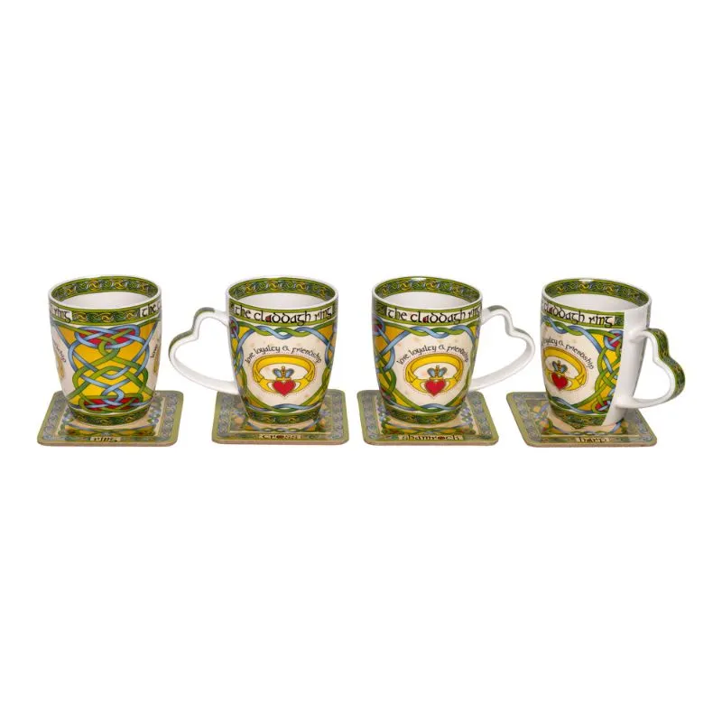 D63158 Claddagh Bone China Irish Tea Set of 4 Gaelsong