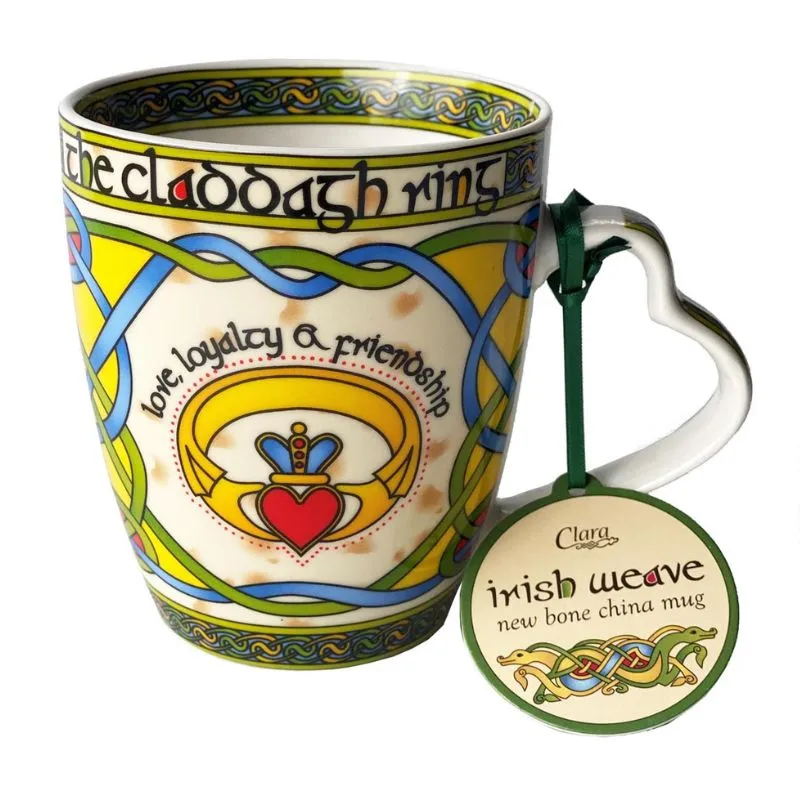 D63158 SINGLE Claddagh Bone China Irish Tea Set Side View Gaelsong