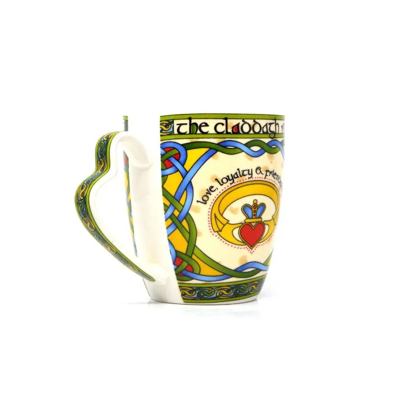 D63158 SINGLE Claddagh Bone China Irish Tea Set Side View Gaelsong