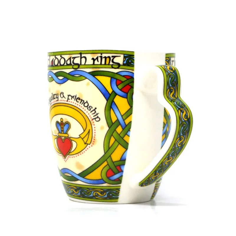 D63158 SINGLE Claddagh Bone China Irish Tea Set Side View Gaelsong