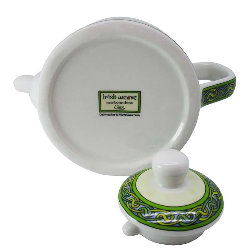 D63160 TEA POT Bone China Traditional Irish Tea Set Back Side View Gaelsong