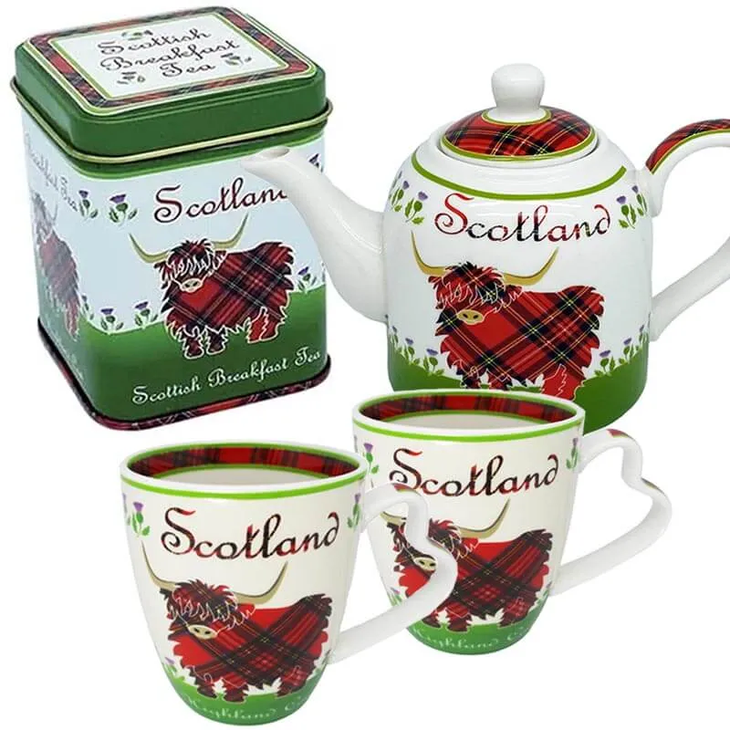 Highland Cow Desgined Scotland Tea Set