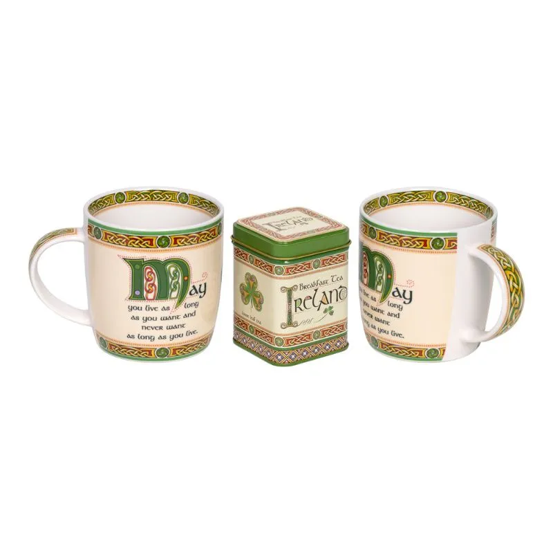 D63175 Irish Blessing Kitchen Accessories set 2 Mugs and Tea Gaelsong