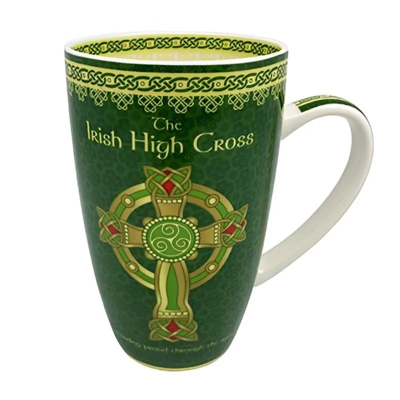 Irish Green Celtic High Cross Coffee Mug 