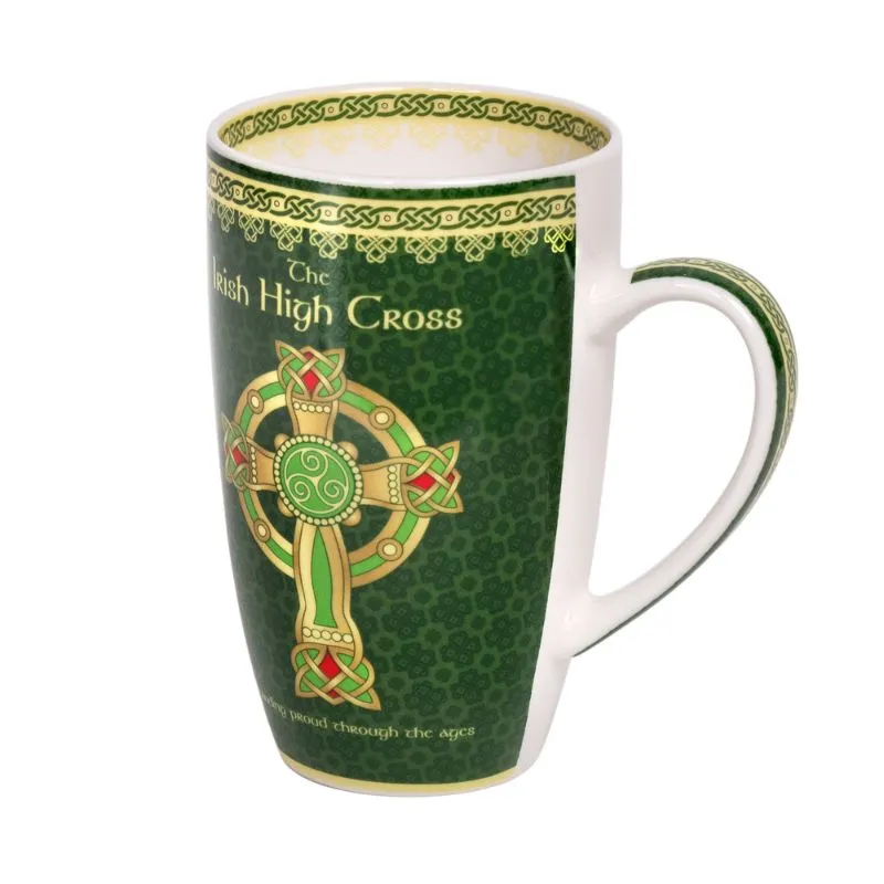 Irish Green Celtic High Cross Coffee Mug 