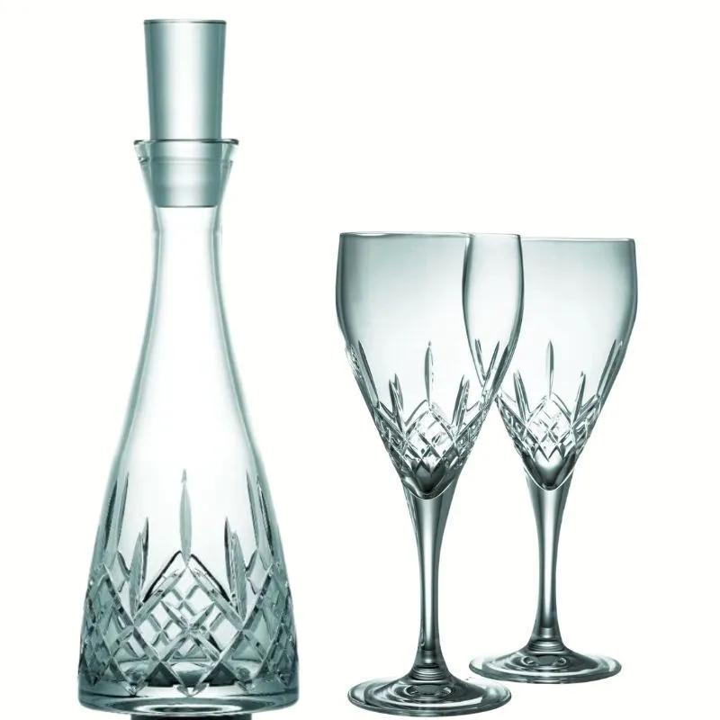 Irish Crystal Wine Bridal Shower Gift Set - Decanter & Glasses