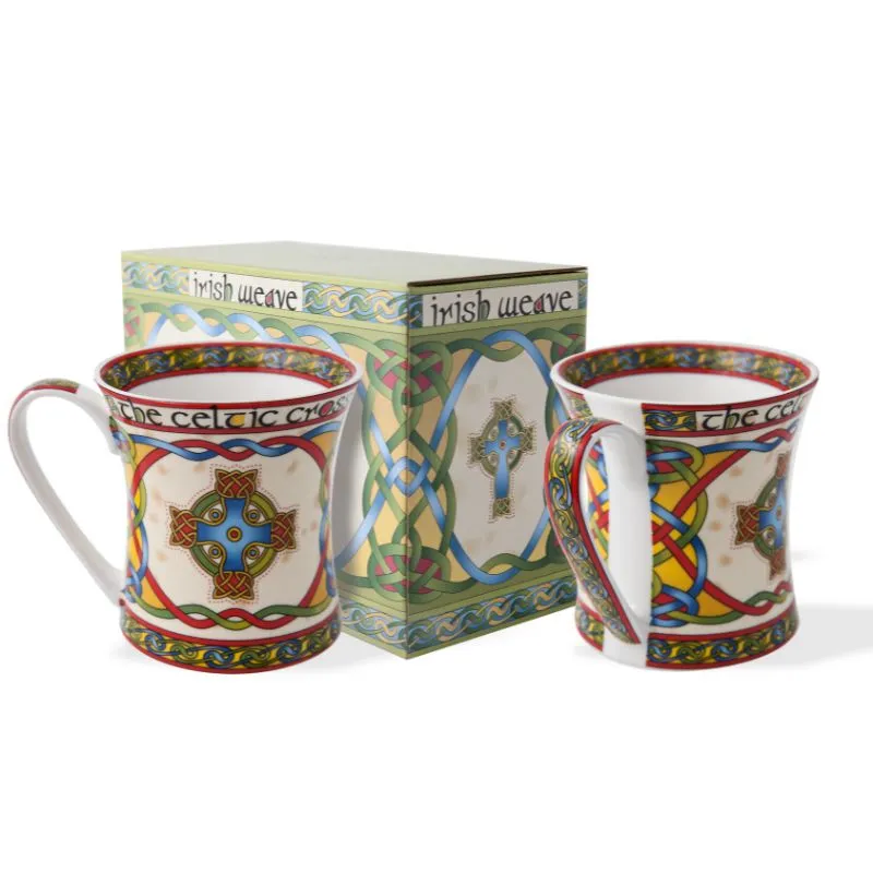 Bone China Tulip Shaped Celtic Cross Mug