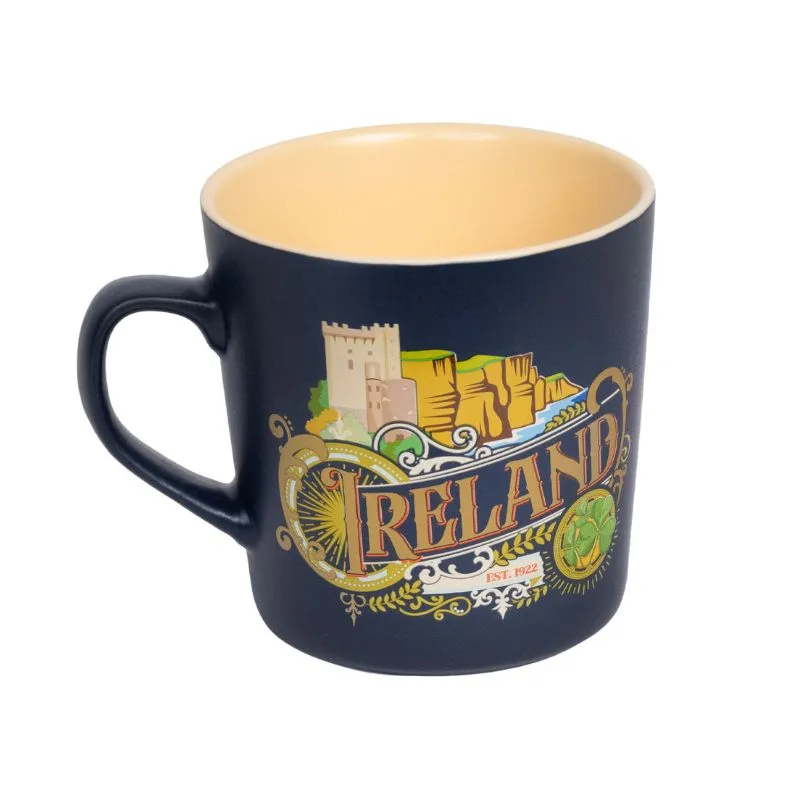 Retro Design Irish Ceramic Coffee Mug
