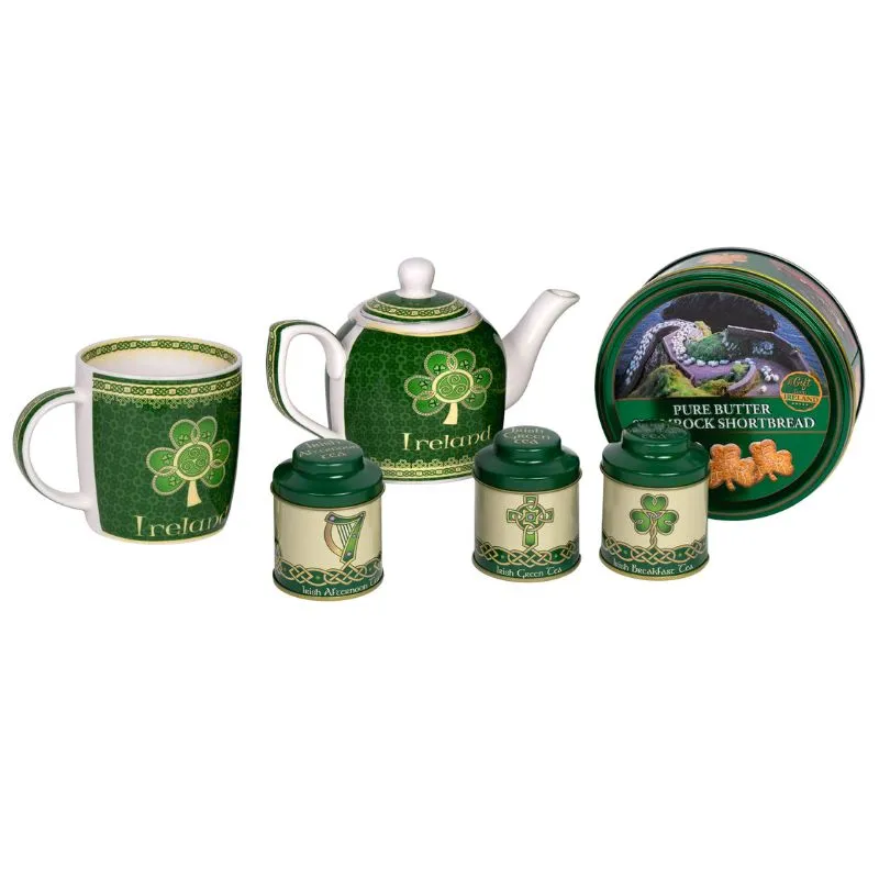 Shamrock Themed Tea & Shortbread Biscuits Set