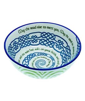 Celtic Spiral Blessing Ceramic Bowl