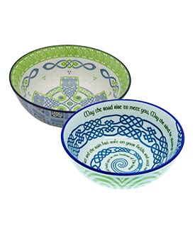 Celtic Spiral & Cross Designed Bowls Set of 2