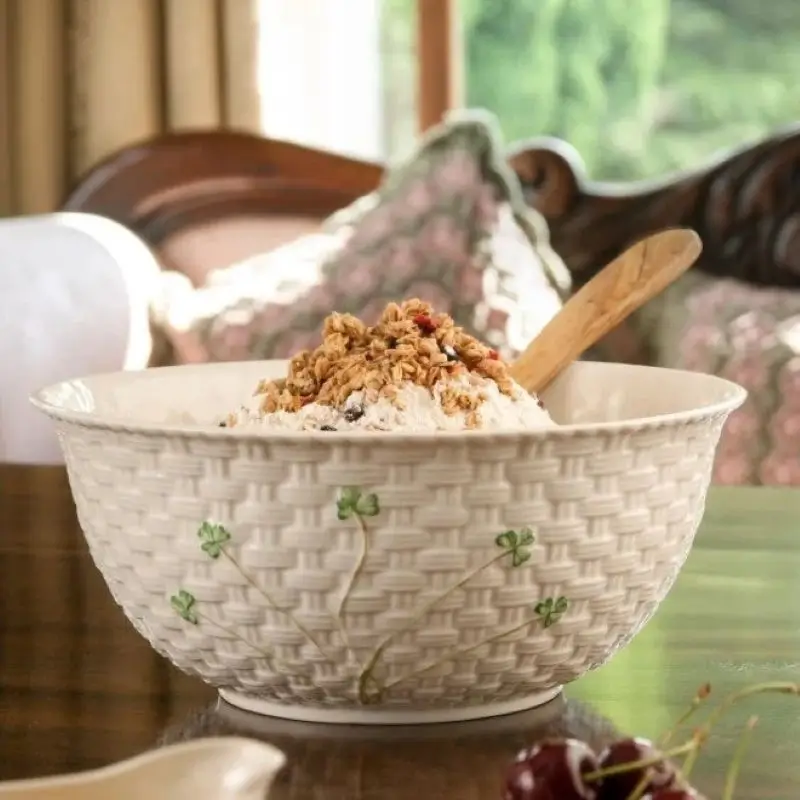 Handcrafted Porcelain Embossed Irish Mixing Bowl Handcrafted Porcelain Embossed Irish Mixing Bowl