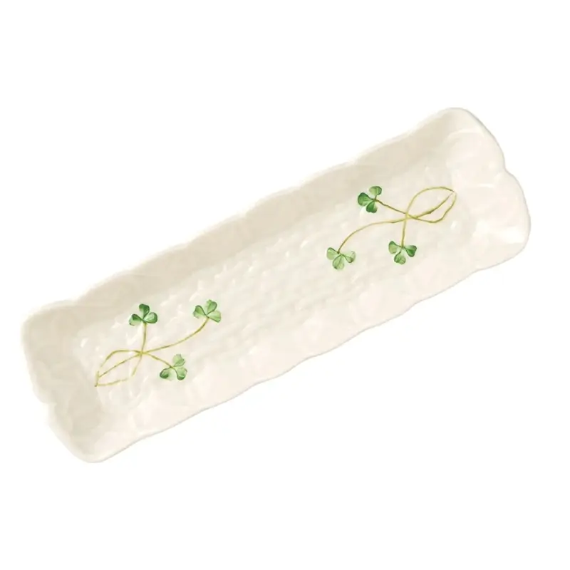Hand-Painted Irish Shamrock Serving Platter Studio Gaelsong