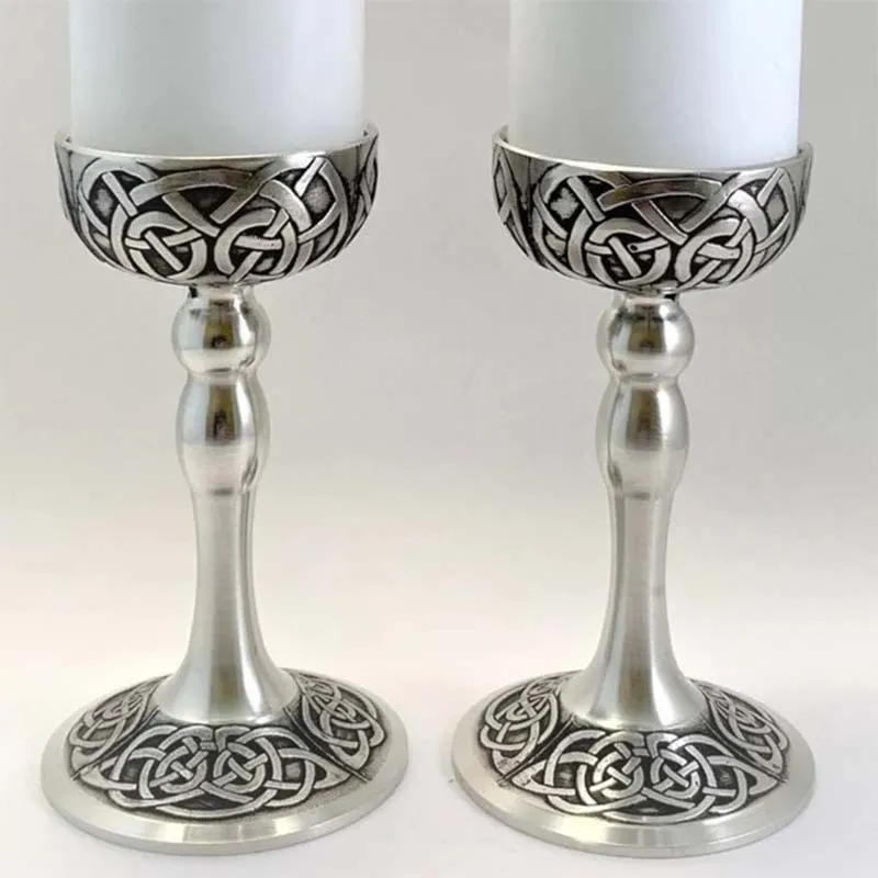 D67098 Handcrafted Celtic Knot Bridal Candleholders Studio Gaelsong 