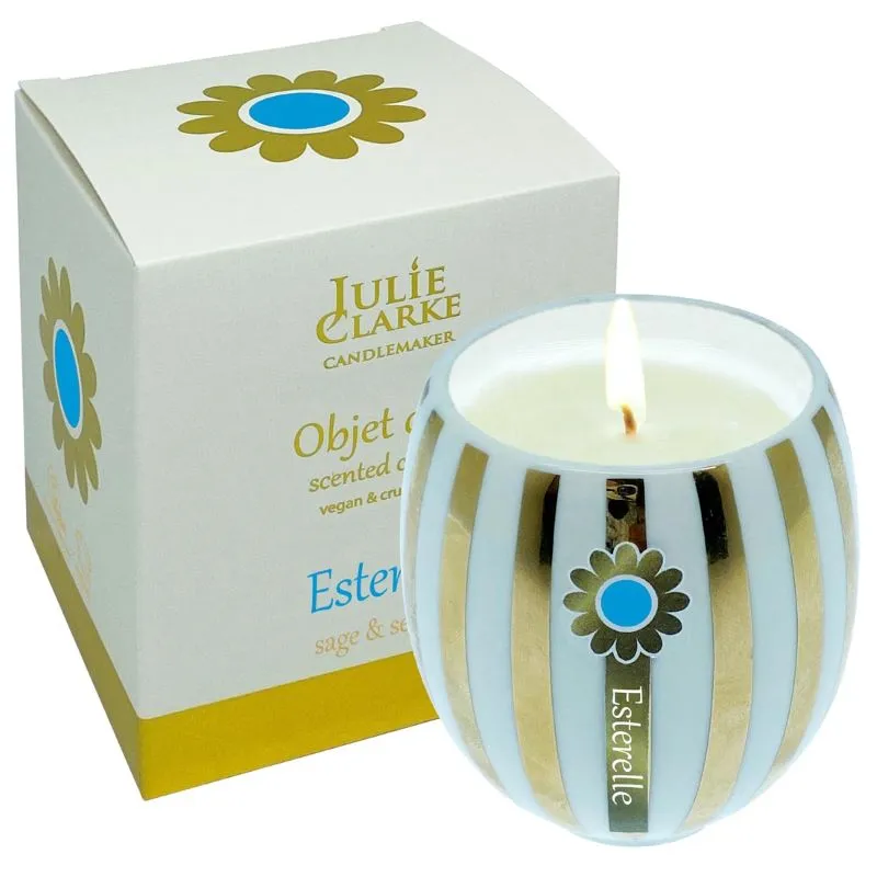 22K Gold Porcelain Vegan Candle - Irish Sage & Sea Salt