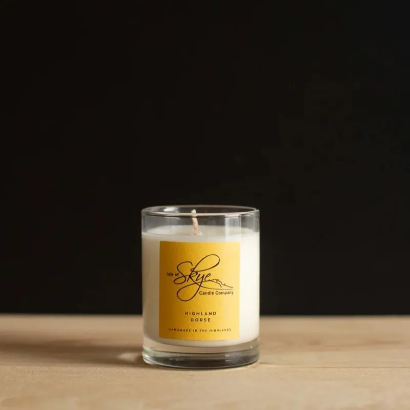 D67116 Handmade Highland Wild Gorse Candle - Small Lifestyle Front View Gaelsong