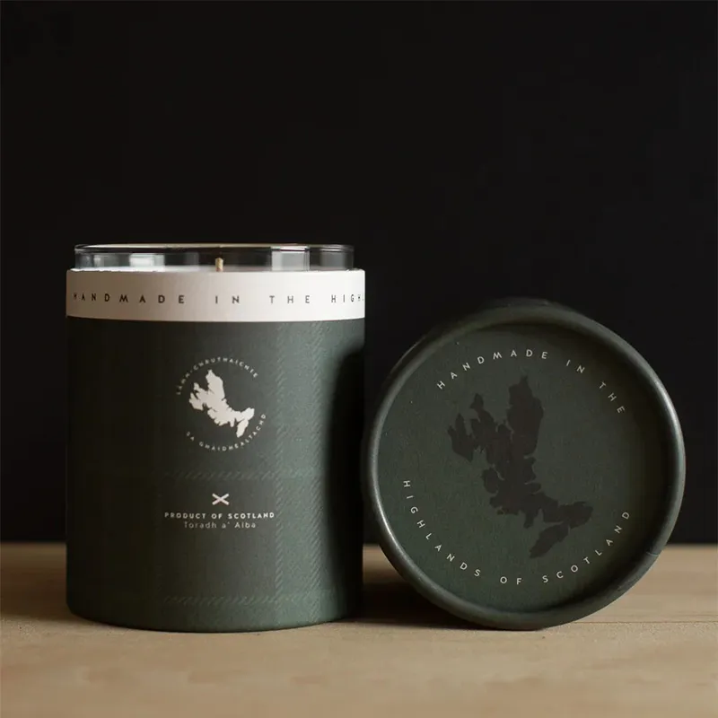 D67119 Handmade Scots Pine Scented Candle - Large Back Side View Gaelsong