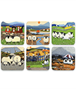 Whimsical Sheep Cork Coaster Set of 6 view 1