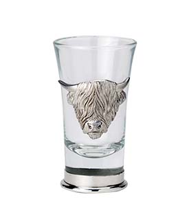 Embossed Highland Cow Shot Glass