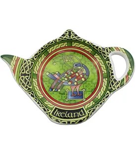 Celtic Peacock Ceramic Teabag Holder