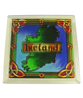Stained Mirror Map of Ireland Coaster