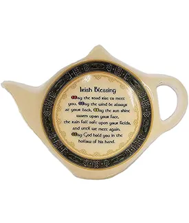 Ceramic Irish Blessing Teabag Holder