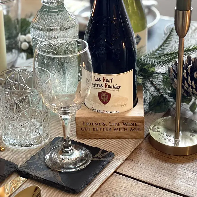 D68694 Handcrafted Natural Slate Stag Coasters Set Lifestyle Gaelsong