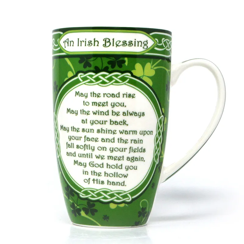 D68700 Colour Shamrock & Irish Blessing Tea Mug Gaelsong