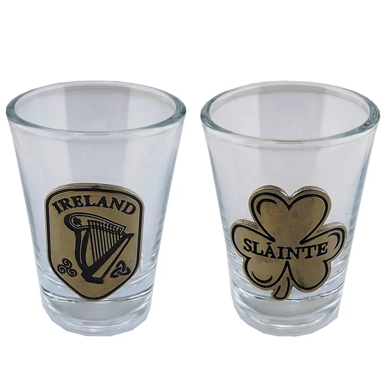 Irish Shot Glass with Pewter Ireland Emblem