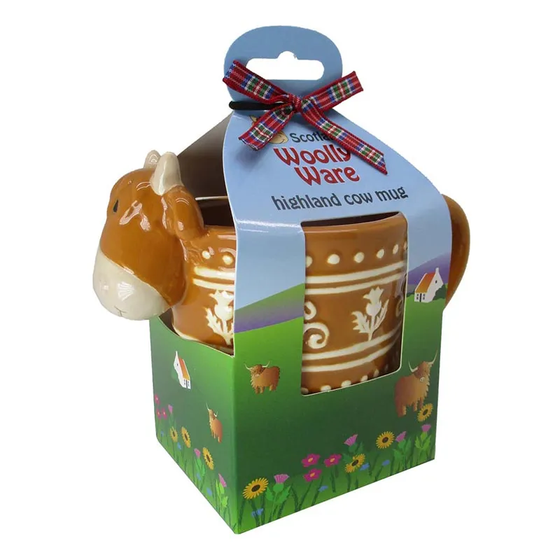D68715 MUG Handpainted Highland Cow Ceramic Kitchen Set Gaelsong