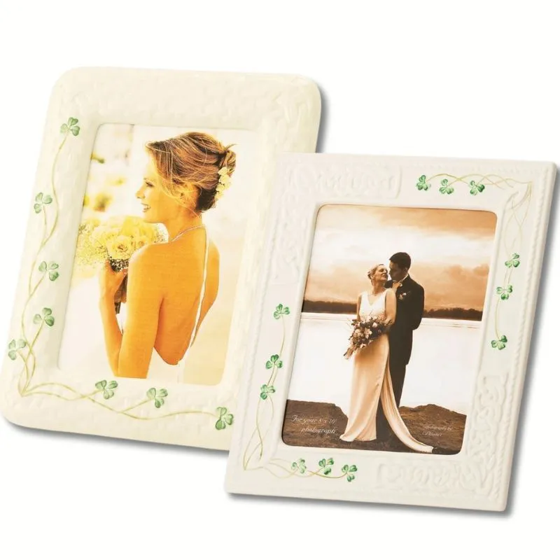 Handcrafted Shamrock Picture Frames Set of 2