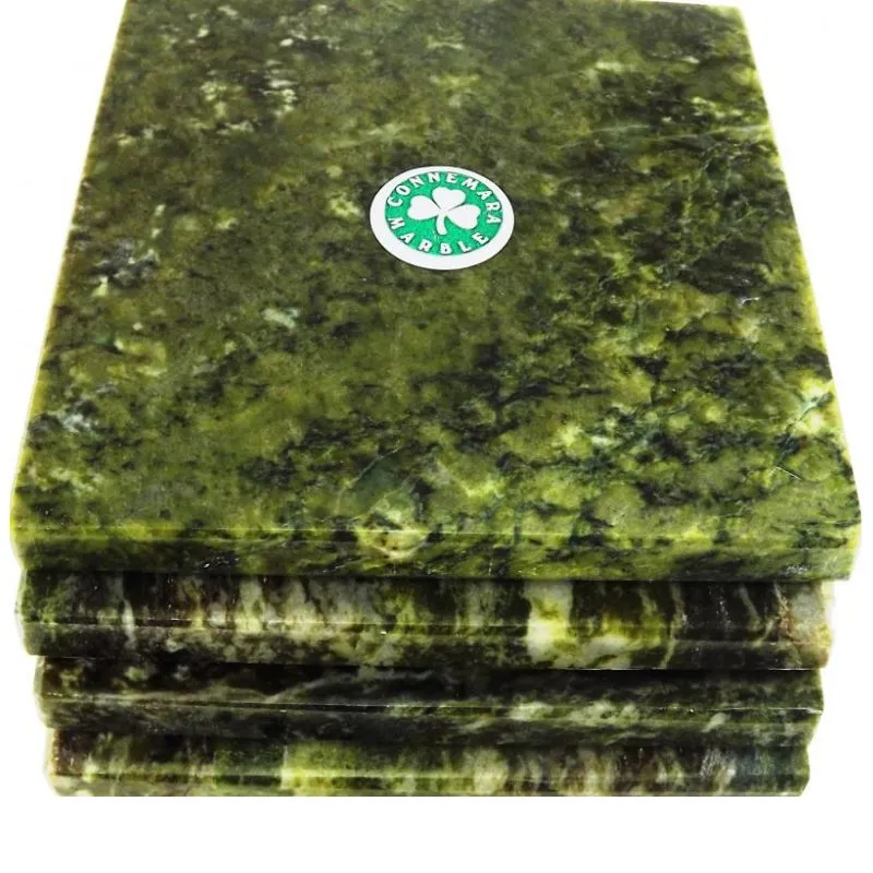 Square Polished Connemara Marble Coasters Set of 4