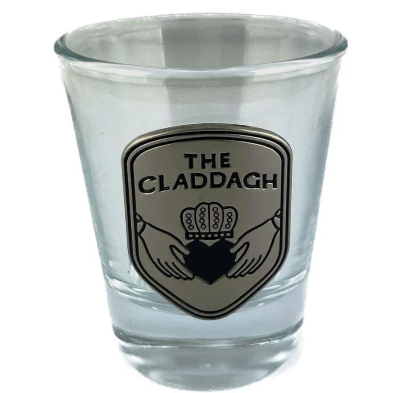 D68745 Irish Souvenir Shot Glasses with Pewter Engravings Set of 3 Gaelsong