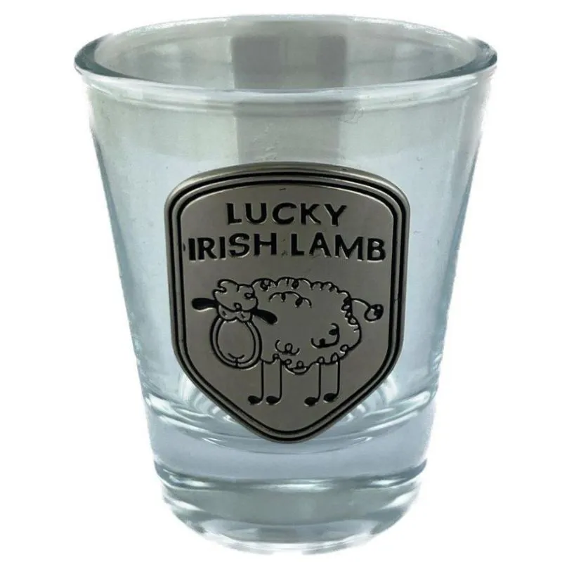 D68745 Irish Souvenir Shot Glasses with Pewter Engravings Set of 3 Gaelsong