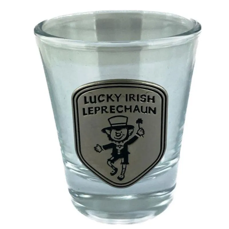D68745 Irish Souvenir Shot Glasses with Pewter Engravings Set of 3 Gaelsong