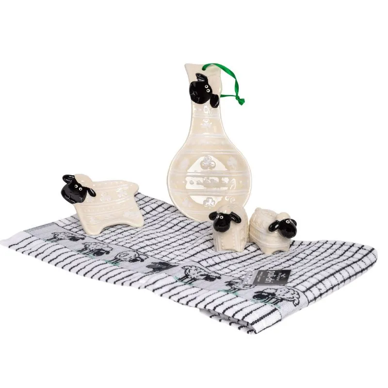 Bone China Sheep Irish Kitchen Accessory Set Bone China Sheep Irish Kitchen Accessory Set