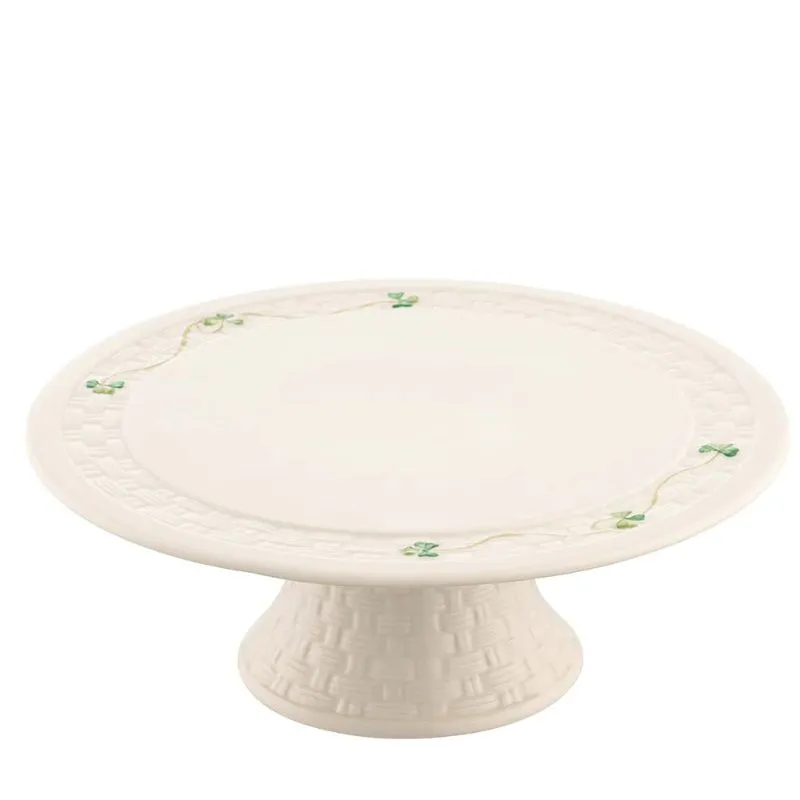 D68752 Hand Painted Irish Shamrock Cake Stand Gaelsong