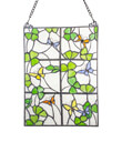 Shamrocks And Butterflies Window Panel Made of Stained Glass Gaelsong