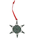 Celtic Snowflake Ornament on White Background Gaelsong