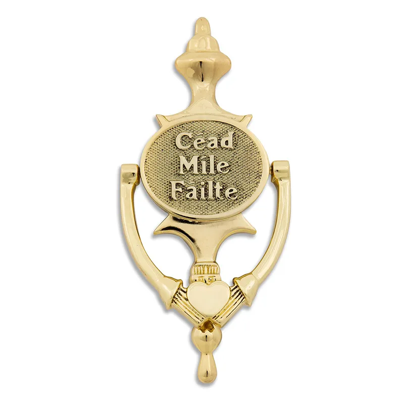 D91221 Irish Georgian Welcome Style Door Knocker BRASS Gaelsong