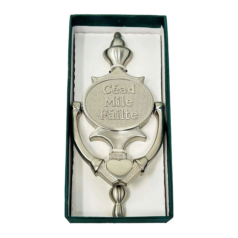 D91221 Irish Georgian Welcome Style Door Knocker SATIN NICKEL Box Available for All Finishes Options Gaelsong