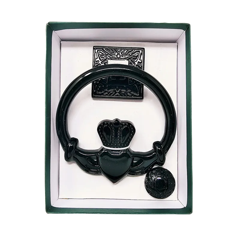 D91222 Brass Claddagh Door Knocker BLACK BRASS Box Available for All Finishes Options Gaelsong