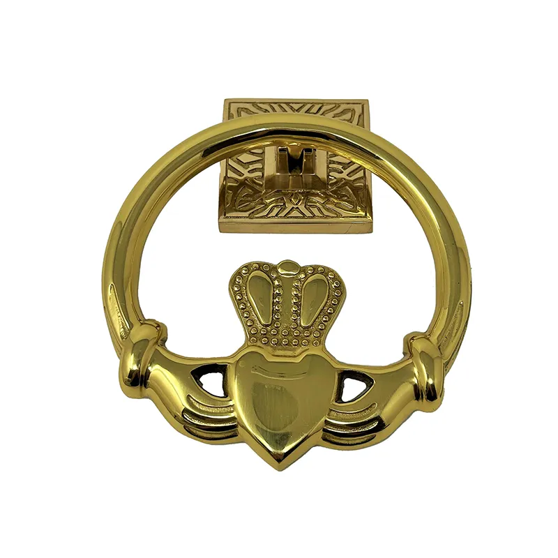 D91222 Brass Claddagh Door Knocker POLISHED BRASS Gaelsong
