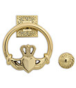 Polished Brass Claddagh Door Knocker Gaelsong