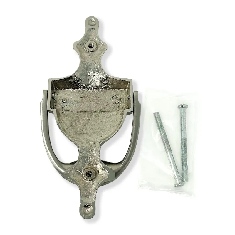 D91224 Georgian Claddagh Door Knocker SATIN NICKEL Back Side View  Available for All Finishes Options Gaelsong